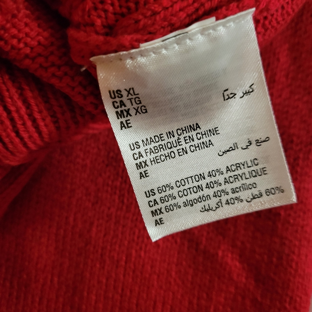 Karen Scott Cable Knit  Sweater red XL - Picture 7 of 9